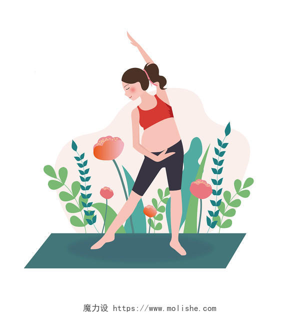 瑜伽孕妇健身瑜伽孕妇健康管理EPS素材孕妇健身瑜伽运动元素